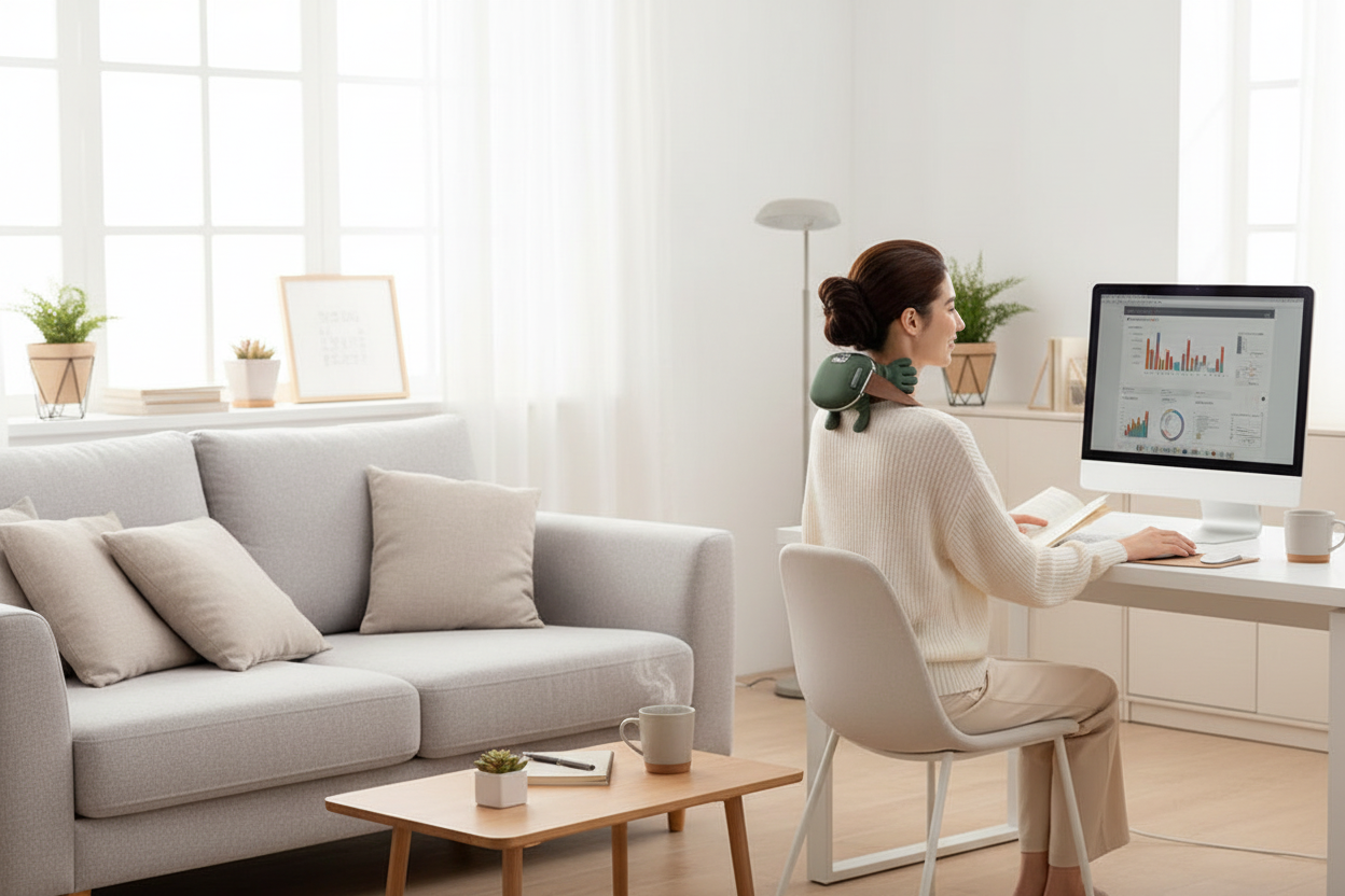 portable neck and shoulder massager with heat